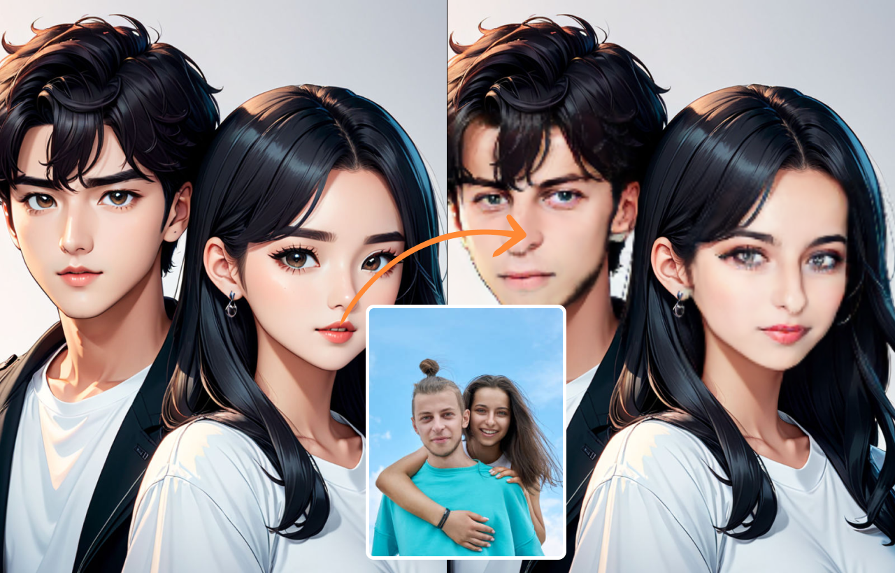 Animated Couple Face Swap